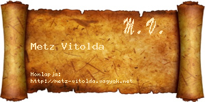 Metz Vitolda névjegykártya